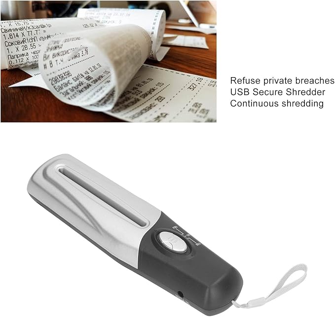Portable Paper Shredder, Electric Hand Shredder, Multifunctional Mini USB Electric Paper Shredder for Home School Office 4mm