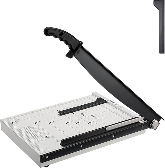 VEVOR Paper Cutter, Guillotine Trimmer, 15" Cut Length, 16 Sheets Capacity, Heavy Duty Guillotine Paper Cutter with Guard Rail/Blade Lock for Cardstock/Cardboard, Paper Trimmer for Home Office School