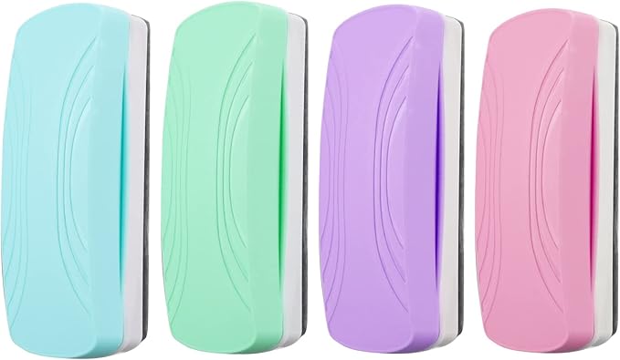 Ddaowanx Whiteboard Eraser, Magnetic Dry Erase Eraser, Glass Board Eraser,School and Office Supplies (4 Pack/4 Colors)