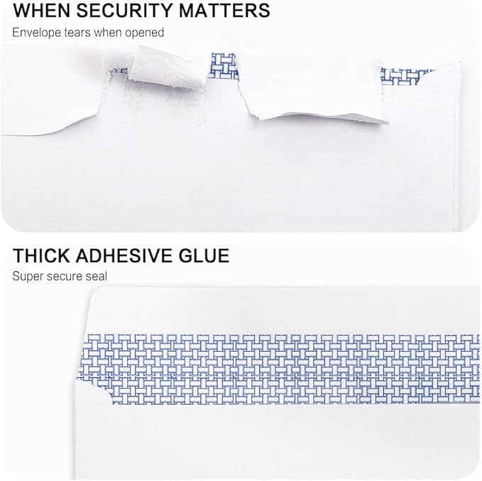 #9 Double Window Security Envelopes, HERKKA No.9 Double Window Business Envelopes Designed for Quickbooks Invoices and Business Statements - Number 9 Size 3 7/8 Inch X 8 7/8 Inch - 24 LB - 1000 Pack