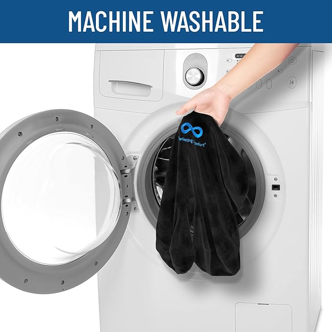 Everlasting Comfort Doctor Recommended Memory Foam Seat Cushion for Office Chairs & Car - Ergonomic Office Desk Accessories - Cushions for Tailbone Pain Relief, Sciatica (Black Upgraded, Large)