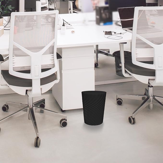 DAJITRE 1.8 Gallon Small Trash Can Wastebasket Recycling Bin Slim Profile for Compact Spaces Bathroom, Office, Bedroom, Kitchen (1.8 Gallon-2pack, Black)