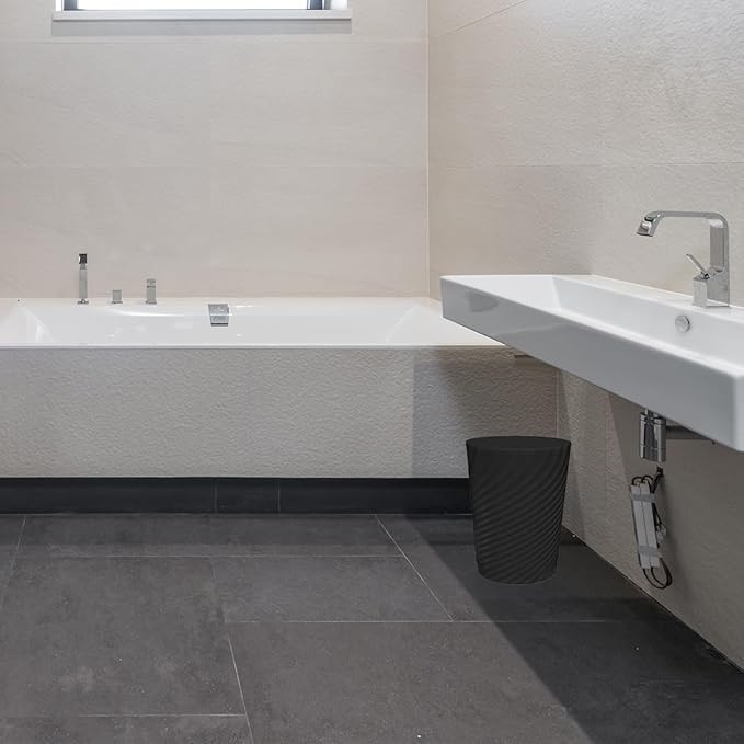 DAJITRE 1.8 Gallon Small Trash Can Wastebasket Recycling Bin Slim Profile for Compact Spaces Bathroom, Office, Bedroom, Kitchen (1.8 Gallon-2pack, Black)