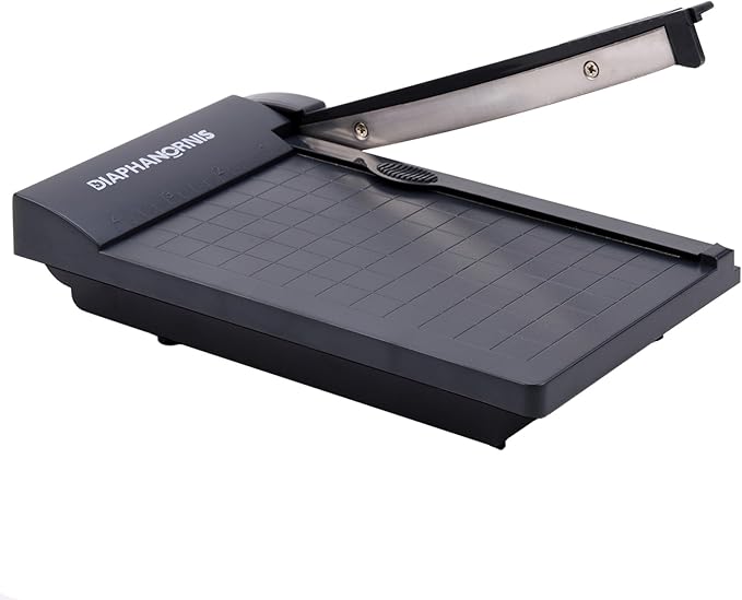 Mini Paper Trimmer,Guillotine Compact Paper Cutter, 1/4-Inch Grid for Precision Cutting, Straight Cuts Up to 3 Sheets, Perfect for Photos,Coupons,Card Making and Small Craft Projects (Grey)