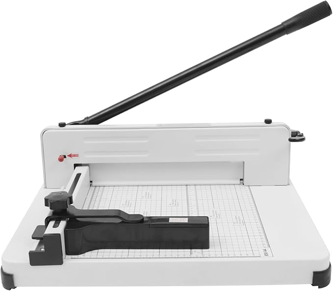 12" Heavy Duty Paper Cutter, 400 Sheet Capacity Guillotine Trimmer for A4, Stack Paper Trimmer with HSS Blade & Double Safety Protection for Office Home School Print Shop