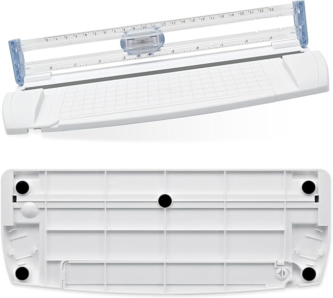 Meafeng 3-in-1 Paper Trimmer with Straight, Scoring & Perforating Blades, 9" A5 Cutter for Crafting, Scrapbooking, Cardstock, Labels & Home Office Use – Compact & Portable (Blue)