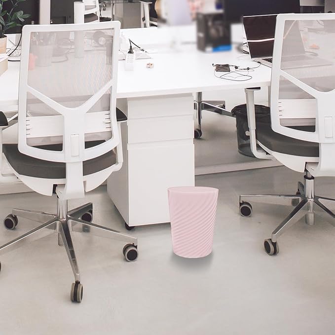 DAJITRE 1.8 Gallon Small Trash Can Wastebasket Recycling Bin Slim Profile for Compact Spaces Bathroom, Office, Bedroom, Kitchen (1.8 Gallon-2pack, Pink)