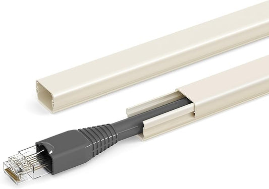 Cord Hider for One Wire, 102in Cable Hider Concealer, Paintable Wall Wire Covers, PVC Cable Management Raceway for A Thick Extension Cord, 6 x L17in W0.59 H0.4in, Beige