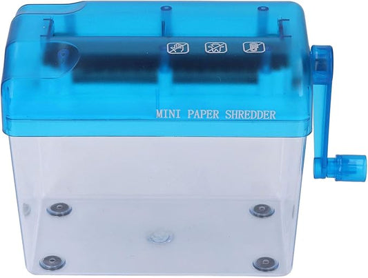 Manual Shredder Strip Cut Shredding Machine Desktop A6 Paper Cutting Tool for Office School Home Use Blue
