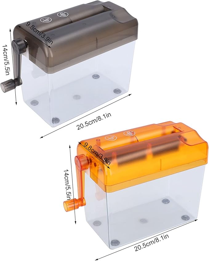 Manual Paper Shredder, Mini Hand Shredder Mini Desktop Paper Shredder Manual Hand Crank Shredder Portable File Paper Shredder Documents Paper Cutting Tool for Home Office(Orange)