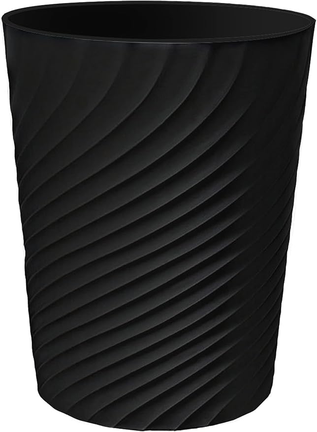 DAJITRE 1.8 Gallon Small Trash Can Wastebasket Recycling Bin Slim Profile for Compact Spaces Bathroom, Office, Bedroom, Kitchen (1.8 Gallon, Black)