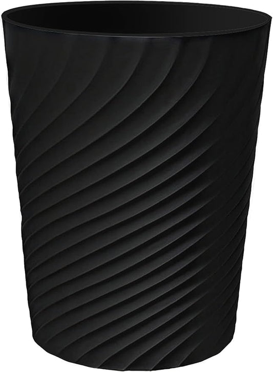DAJITRE 1.8 Gallon Small Trash Can Wastebasket Recycling Bin Slim Profile for Compact Spaces Bathroom, Office, Bedroom, Kitchen (1.8 Gallon, Black)