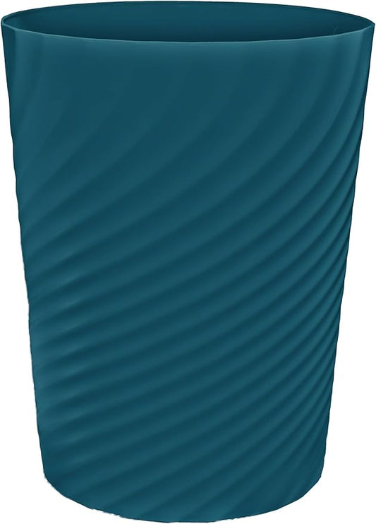 DAJITRE 1.8 Gallon Small Trash Can Wastebasket Recycling Bin Slim Profile for Compact Spaces Bathroom, Office, Bedroom, Kitchen (1.8 Gallon, Navy)