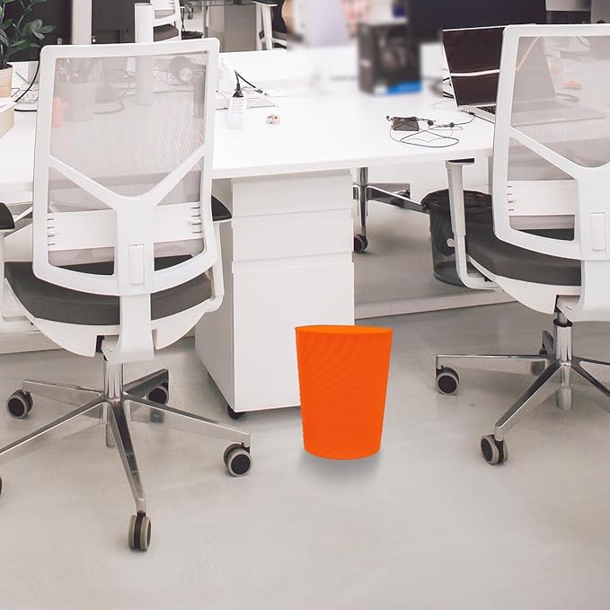 DAJITRE 1.8 Gallon Small Trash Can Wastebasket Recycling Bin Slim Profile for Compact Spaces Bathroom, Office, Bedroom, Kitchen (1.8 Gallon-2pack, Orange)