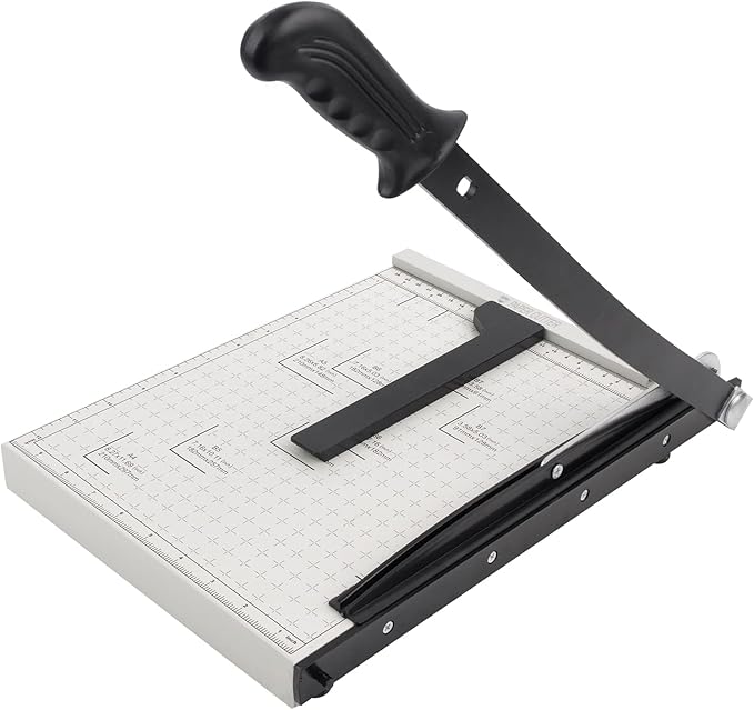 ZEQUAN A4 Paper Cutter Heavy Duty Metal Base, Stack Paper Trimmer Guillotine 13" Cutting Length, Guillotine Paper Slicer Cutter, 10 Sheet Capacity, for Office Home or School