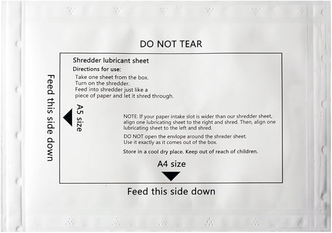 Paper Shredder Lubricant Lubricating Sheets, Paper Shredder Oil Sharpening & Cleaning Sheet for Cross-Cut and Micro-Cut Paper Shredders (28-Pack)