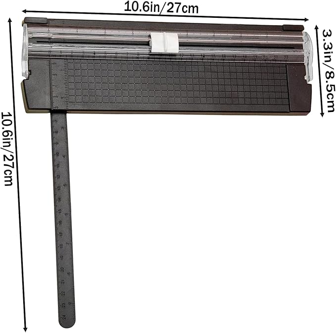 Paper Cutter Slider Guillotine,A5 Paper Slicer Trimmer with 3 Security Blader for Scrapbooking Craft, Photo, Coupon, Label, Cardstock (Black)