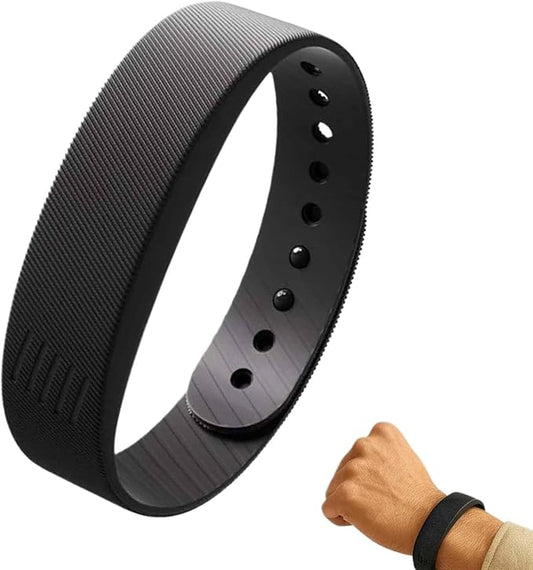 Fitsleeps Alarm Clock Watches Vibrating Alarm Wristband 40-Day Battery Life Silent Wrist Shock Bands for Deepsleepers Elderly (Black)