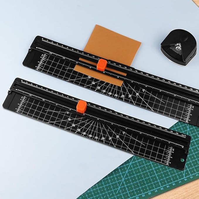 For A4 Paper Cutting Machine Paper Cutter Photo Trimmer Scrapbook Blade Office Supplies Black Plastic Base DIY Tool For Print Photo Composite Paper Cutting Mat(2PCS)