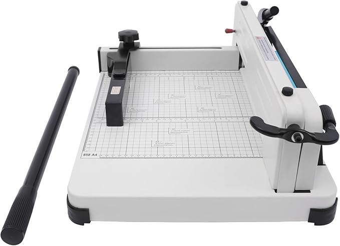 12 Inch Heavy Duty Paper Cutter, 400 Sheets Papers Guillotine Paper Cutter, Paper Scrap Slicer Trimmer, Heavy Duty Guillotine Paper Cutter for A4 B5 A5 B6 B7 Papers, for Office, Home, School