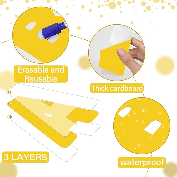 Qyeahkj 150 PCS Large 6" Font Bulletin Board Letters Pure Yellow Punctuation Cutouts Combo Set Letters Border Decoration for Classroom Alphabet Poster Wall Bulletin Board Display Home School Decor