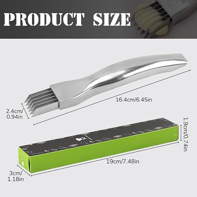 Shred Silk The Knife, 2025 Upgrade Green Onion Cutter Stainless Steel Chopped Kitchen Slicing Tool Cutter for Vegetables Onion Garlic, Multifunctional Kitchen Food Vegetable Cutter (3Pack)