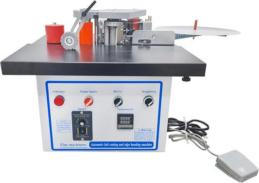 Edge Bander Portable Edge Banding Trimming Machine Double-side Gluing 0-6 m/min Adjustable Speed Automatic Tape Breaking 110V