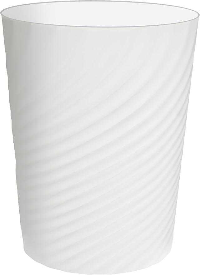 DAJITRE 1.8 Gallon Small Trash Can Wastebasket Recycling Bin Slim Profile for Compact Spaces Bathroom, Office, Bedroom, Kitchen (1.8 Gallon, White)