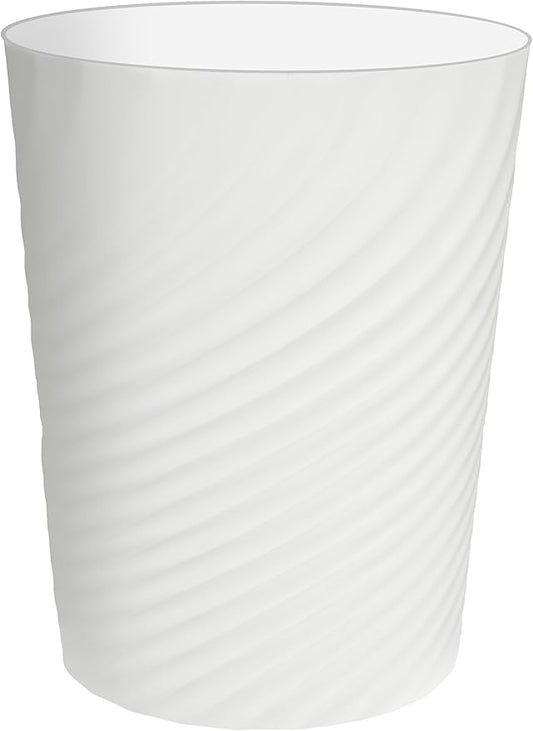 DAJITRE 1.8 Gallon Small Trash Can Wastebasket Recycling Bin Slim Profile for Compact Spaces Bathroom, Office, Bedroom, Kitchen (1.8 Gallon, White)