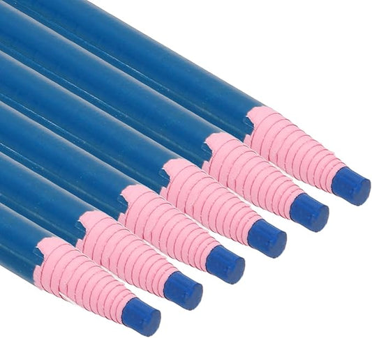 PATIKIL China Markers, 6 Pack Grease Pencil Peel Off Wax Pencil Wood for Labeling Drawing Glass Garments Film Paper Vinyl Metal, Blue