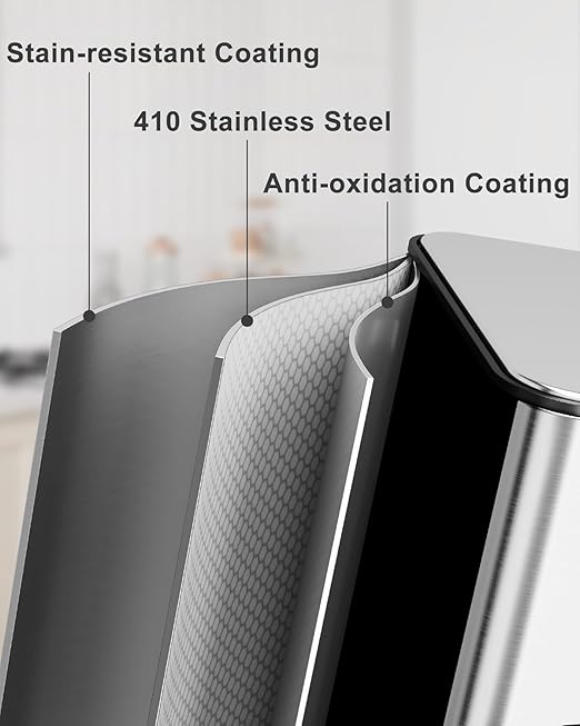 GarveeHome Trash Can 90 L/23.8 gal, Three Compartments Pedal Kitchen Recyclingtrash Bin with Lids,Stainless Steel Garbage Can for Home Office Restaurant School Hospital