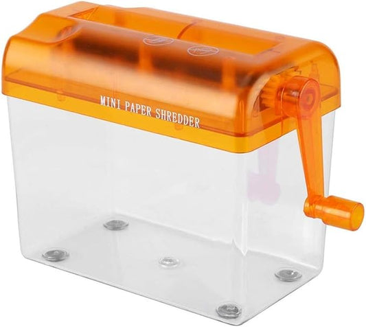 Portable Hand Shredder Yipgou A6 Paper Shredder Manual Paper Shredder Mini Paper Cutting Machine with 1.5L Basket Office School Home Desktop Stationery for Paper Bills Receipts