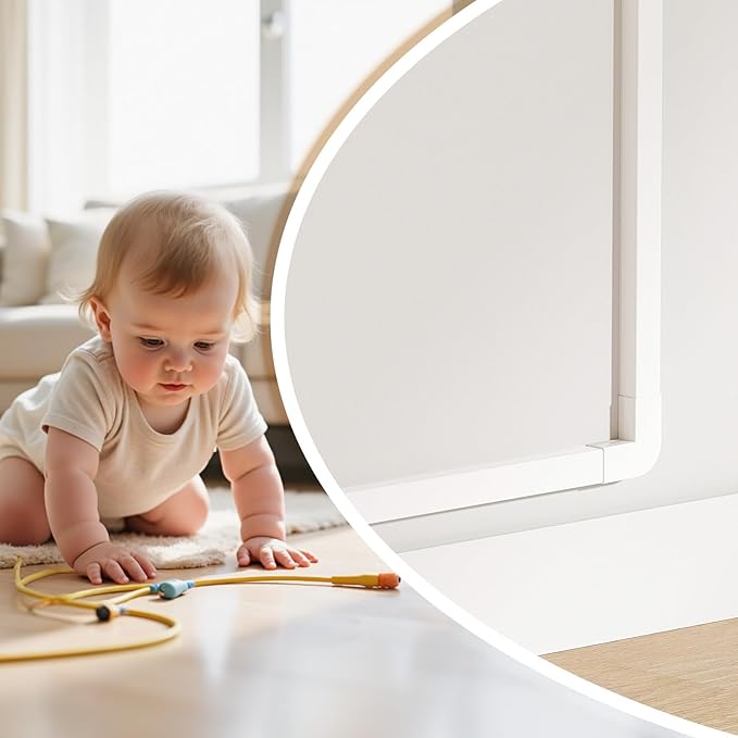 Delamu Cord Hider, Cord Covers for Wires on Wall, One-Cord Cable Hider, Self-Adhesive Wire Hiders Wire Covers for TV Cords on Wall, Easy Mount Cable Cover Management Kit, 6X W0.59 H0.4in, White