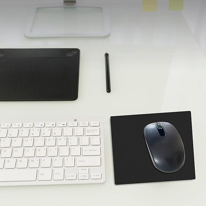 Rectangle Mousepads Set of 10, Bulk Pack - Great Gift for Employees, Clients, and for Tradeshows - Black