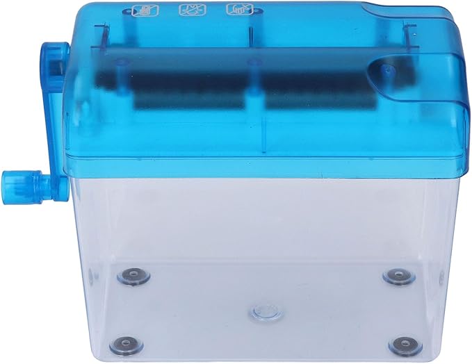 Manual Shredder Strip Cut Shredding Machine Desktop A6 Paper Cutting Tool for Office School Home Use Blue