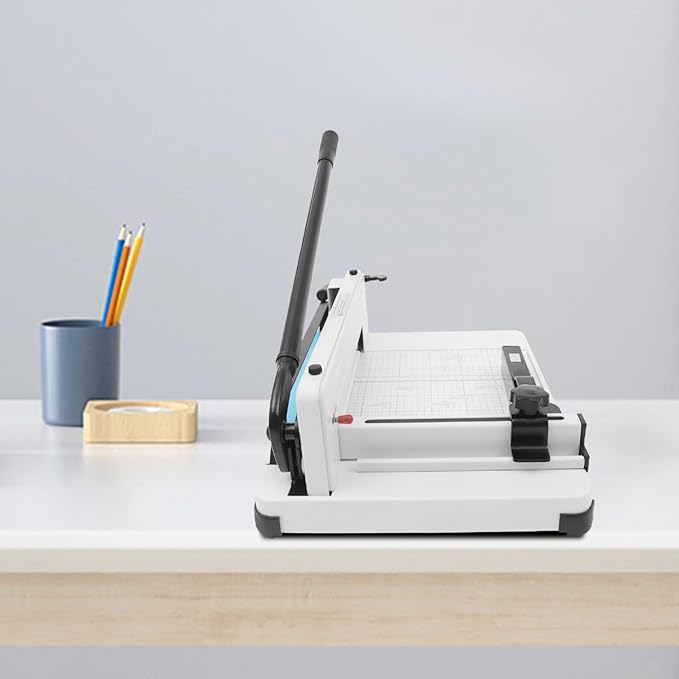 12 Inch Heavy Duty Paper Cutter, 400 Sheets Papers Guillotine Paper Cutter, Paper Scrap Slicer Trimmer, Heavy Duty Guillotine Paper Cutter for A4 B5 A5 B6 B7 Papers, for Office, Home, School