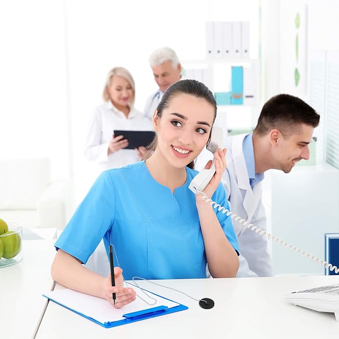 Security Pen Set with Bead Chain and Pen Holder, Desktop Pens with Chains, Blank Ink Refills for Office Bank Supplies, Black (64 Pieces)