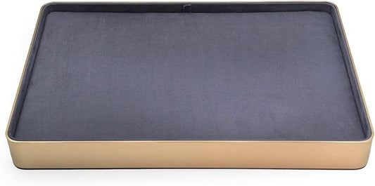 Metal Jewelry Tray, Valet Tray, Bedside Table and Desktop Organizer. It is Stackable and can be Used to Display Watches, Rings, Earrings and Bracelets（Blue）