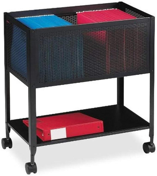 Lorell Mesh Rolling File, 12-1/2 by 25 by 28-1/4-Inch, Black