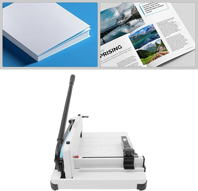 12 Inch Heavy Duty Paper Cutter, 400 Sheets Papers Guillotine Paper Cutter, Paper Scrap Slicer Trimmer, Heavy Duty Guillotine Paper Cutter for A4 B5 A5 B6 B7 Papers, for Office, Home, School