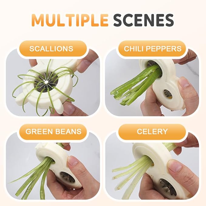 1/2/3pcs Kitchen Scallion Slicer Shredder, 2025 New Shred Silk Knife, Green Onion Shredder, Morning Glory Shape Separator, Shallot Cutter, Kitchen Gadgets (2)