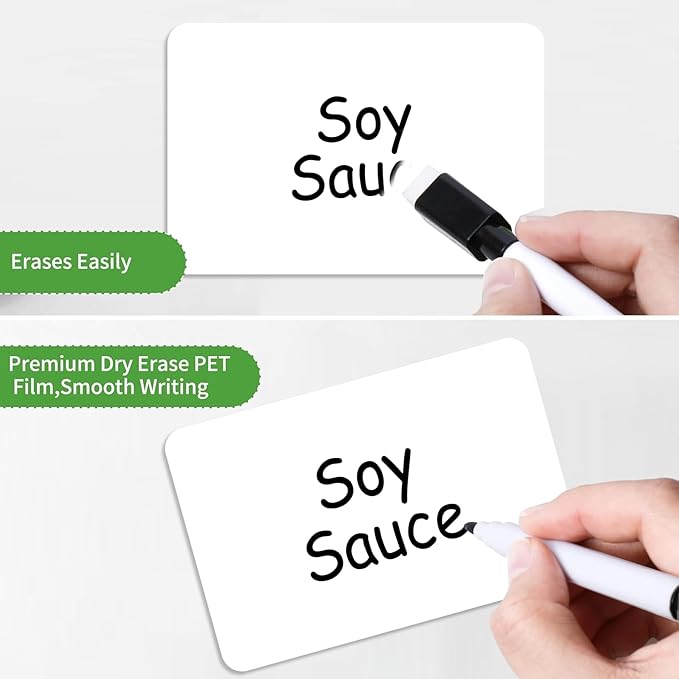 SVNOOC Multi-Use Label Stickers Dry Erase Sticky Notes, Labels for Storage Bin, Wall, Refrigerator, Home, Office, Classroom Use 4x6 inches (6 Pack)