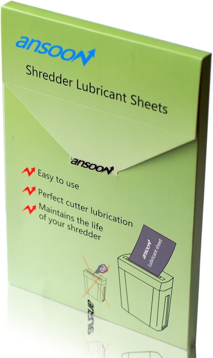 Paper Shredder Lubricant Lubricating Sheets, Paper Shredder Oil Sharpening & Cleaning Sheet for Cross-Cut and Micro-Cut Paper Shredders (28-Pack)