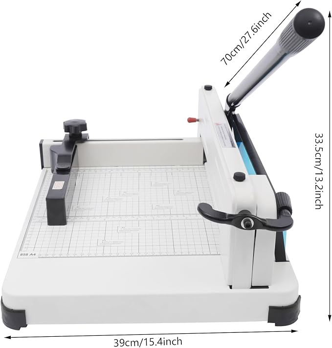12 Inch Heavy Duty Paper Cutter, 400 Sheets Papers Guillotine Paper Cutter, Paper Scrap Slicer Trimmer, Heavy Duty Guillotine Paper Cutter for A4 B5 A5 B6 B7 Papers, for Office, Home, School