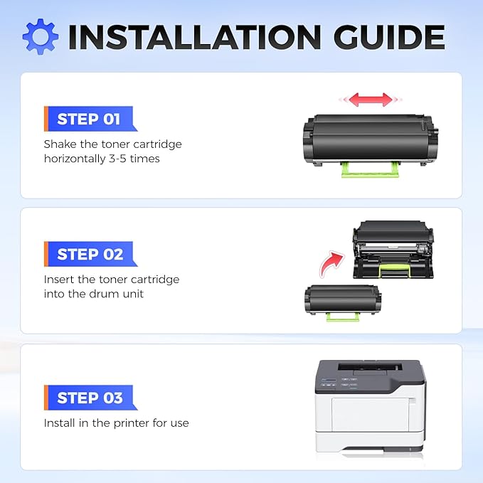 56F1U00 Toner Cartridge Black 1-Pack Ultra High Yield (with Chip) Replacement for 56F1U00 Toner Compatible with Lexmark MS521 MS621 MS622de MX521de MX521 MX522 MX622 MX622ade Laser Printer All-in-One