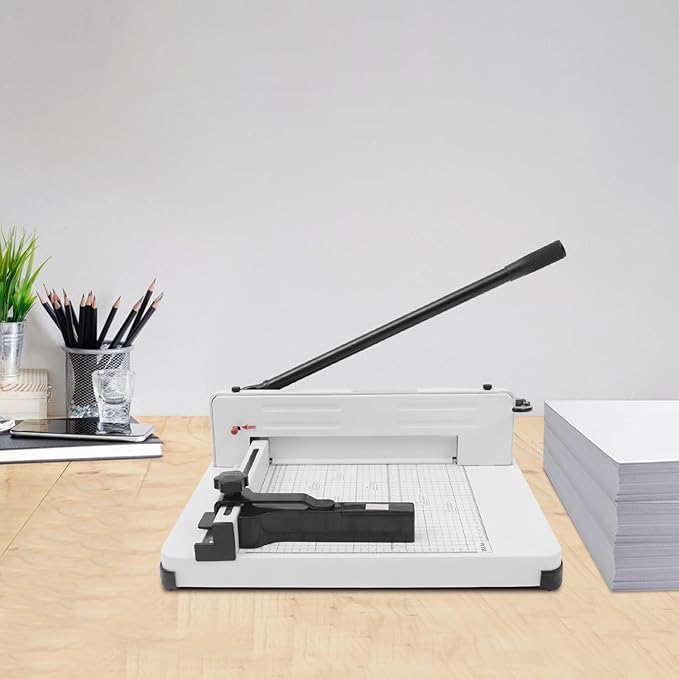 12 Inch Heavy Duty Paper Cutter, 400 Sheets Papers Guillotine Paper Cutter, Paper Scrap Slicer Trimmer, Heavy Duty Guillotine Paper Cutter for A4 B5 A5 B6 B7 Papers, for Office, Home, School