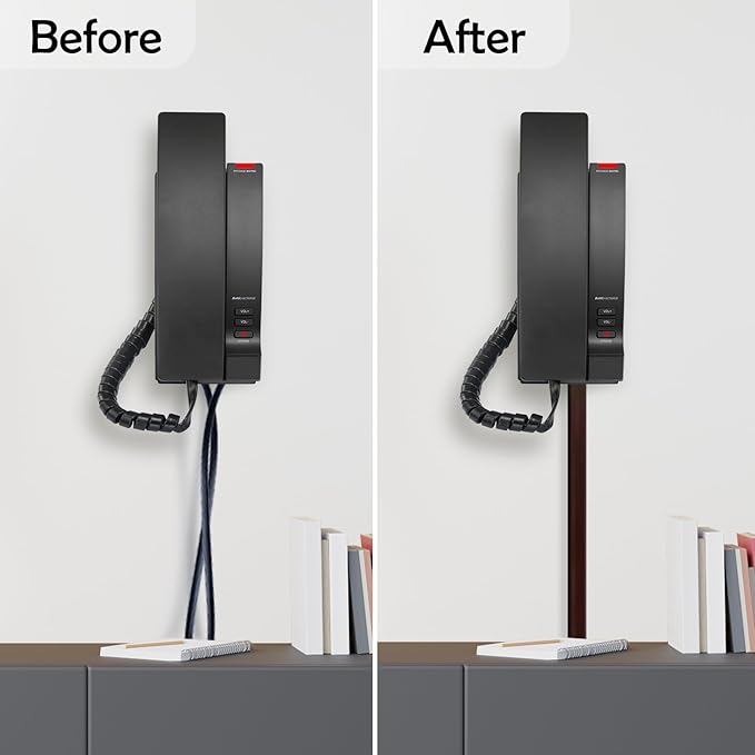 Rubber Bond TV Cord Hider Cable Protector - Strong Self Adhesive Wall Cord Cover Cable Hider - Low Profile Cable Management Wall Cord Concealer Cable Raceway (Dark Brown, 6 Feet)