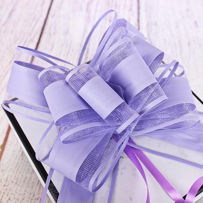 WEWILUCK Bows for Gift Wrapping, Light Purple Gift Bows for Presents, Gift Baskets, Big Fancy Bow for Birthdays, Parties, Christmas, and Everyday(6 inches, 15PCS)