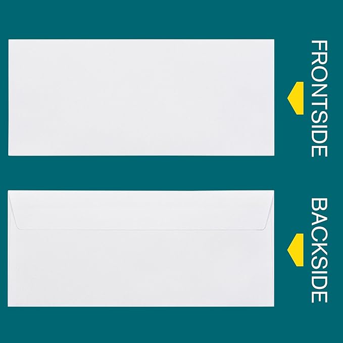 #10 Envelopes Self Seal - 80/pack - 4 1/8 x 9 1/2 inch Letter Size - Business Envelopes #10 Peel & Seal Closure, Security Tinted for Documents, Invoices, Statements - Blank White 24 lb paper