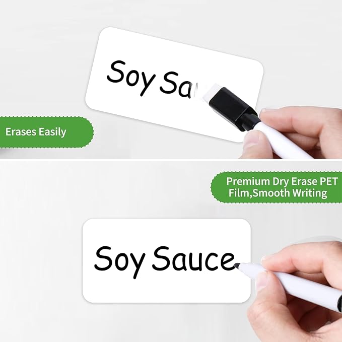 SVNOOC Multi-Use Removable Dry Erase Labels Stickers, White, 84pcs Reusable Sticky Notes (1 * 2 inches White)